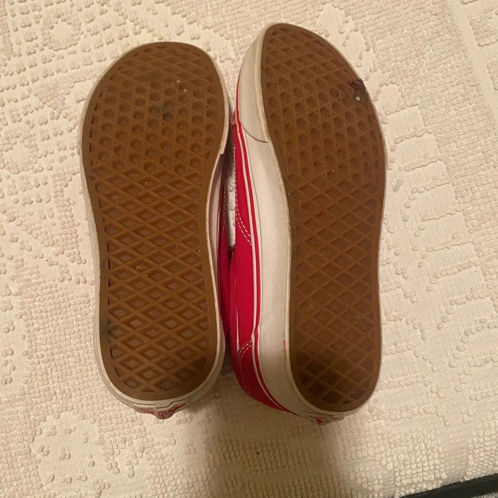 Vans Red Canvas Sneakers with White Accents-Size 7.5 - Picture 3 of 4